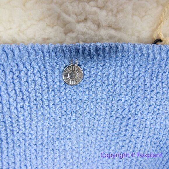 NEW Rhythm Free People Isla Rib‎ Hi Cut Pant in sky blue, size M - Picture 8 of 10